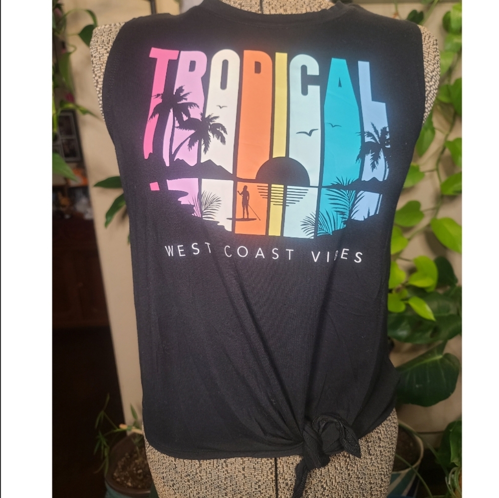 Old Navy kids tank top "TROPICAL" tank top size L (10/12) summer vibes